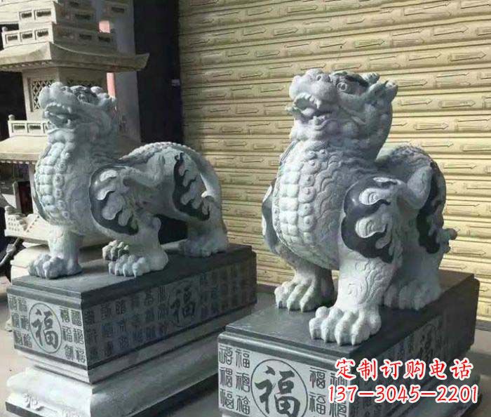 信阳传承经典的古典貔貅石雕