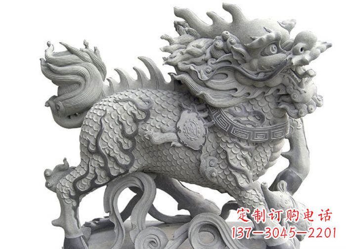 信阳中领雕塑|精美古典麒麟雕塑