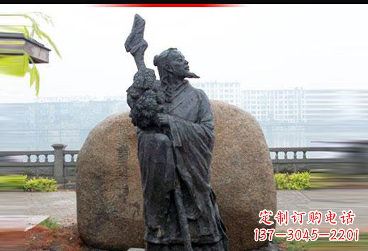 信阳传承古代文化,陶渊明雕塑悠久记忆