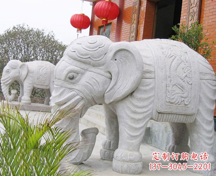 信阳传统古典石雕大象