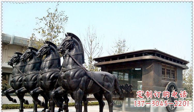 信阳传统古典马车铜雕塑