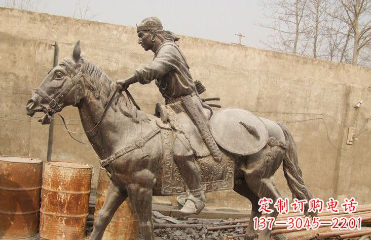 信阳古代战马铜雕塑
