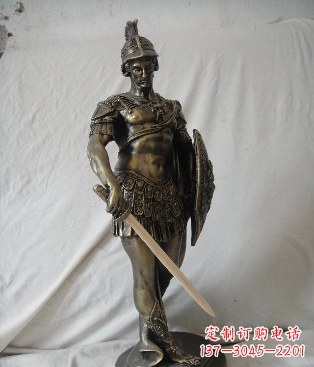 信阳古罗马风格的玻璃钢战士雕塑