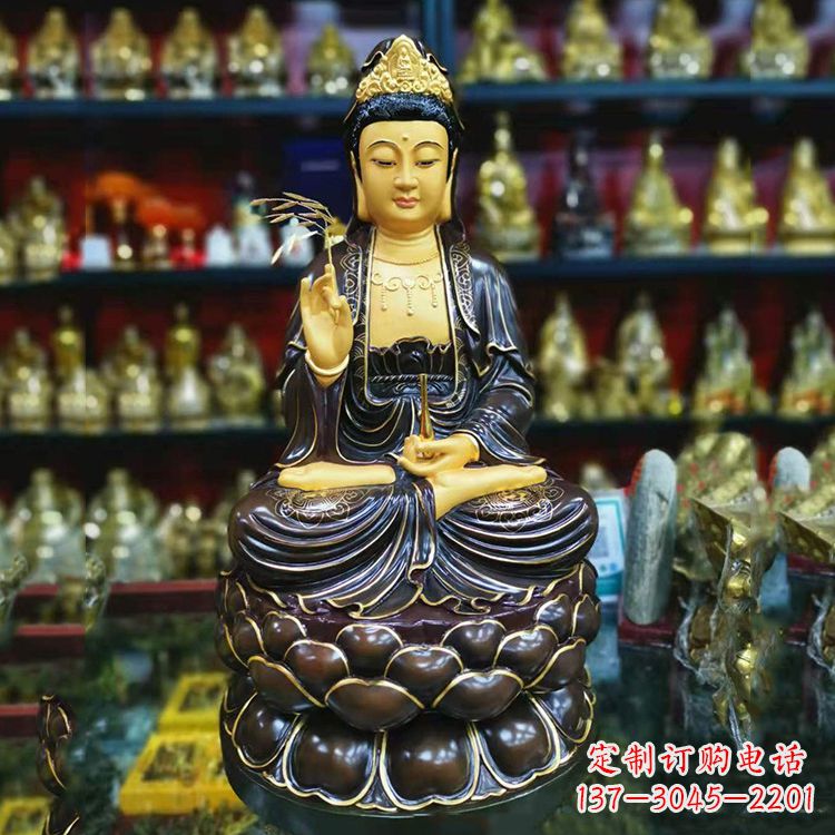 信阳古铜手工雕刻观音佛像