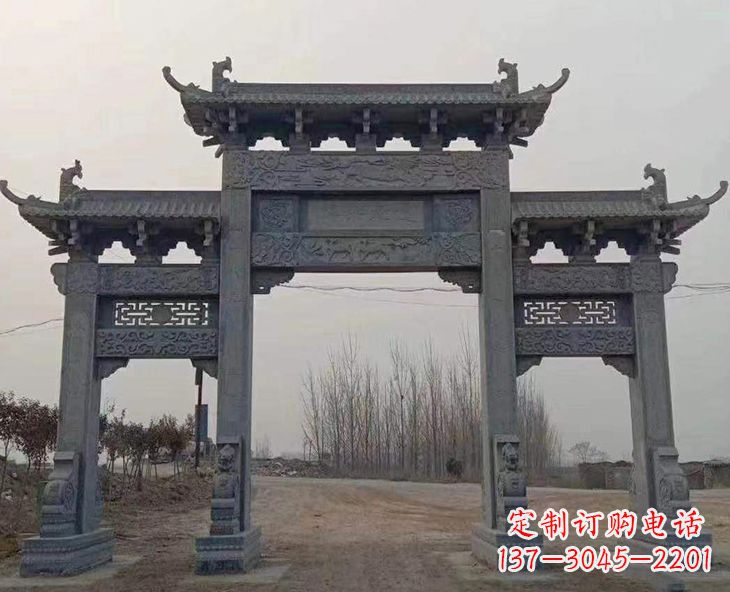 信阳古石牌坊-手工精雕细琢牌坊雕塑