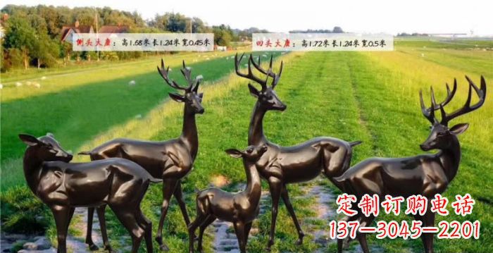 信阳古铜雕鹿群,添彩美好家园