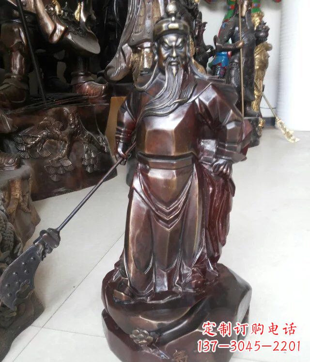 信阳关公古代人物铜雕 (3)