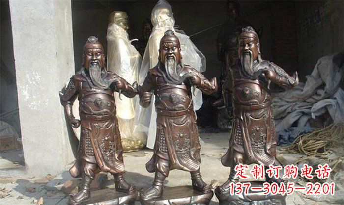 信阳关公古代人物铜雕 (2)