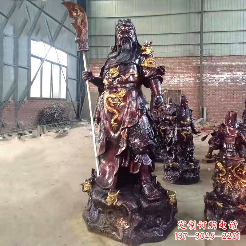 信阳关公关二爷铜雕神像