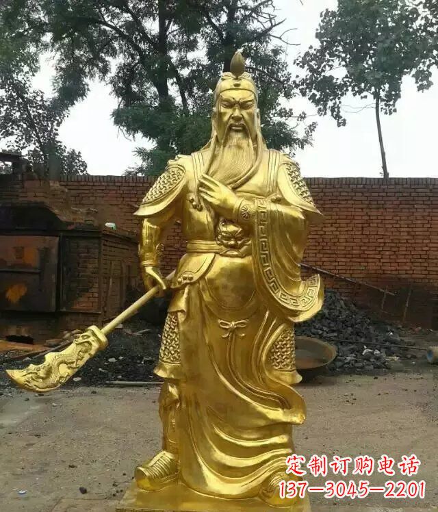 信阳关公提刀武财神铜雕 (5)