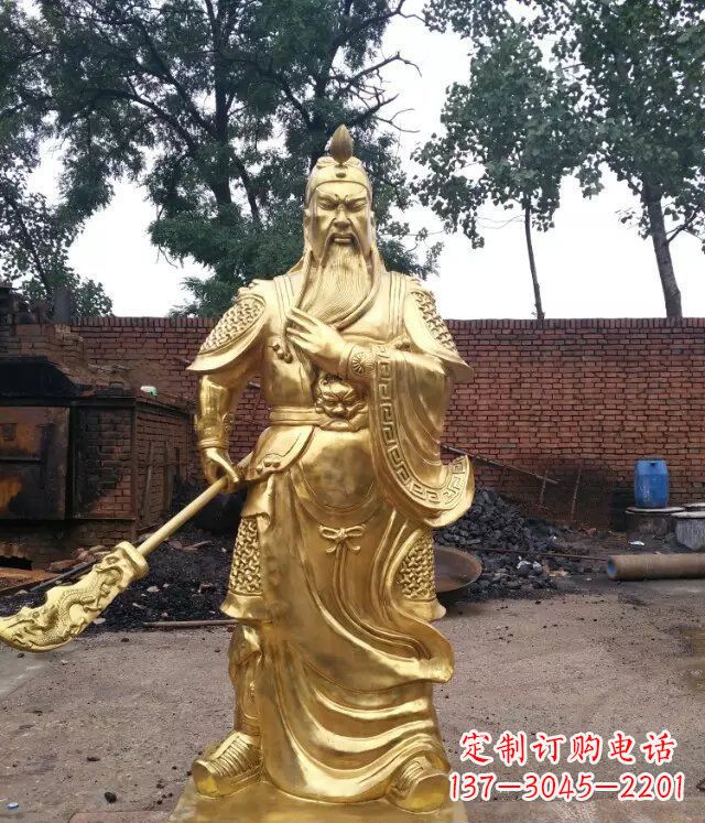 信阳关公提刀武财神铜雕 (4)