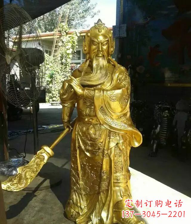 信阳关公提刀武财神铜雕