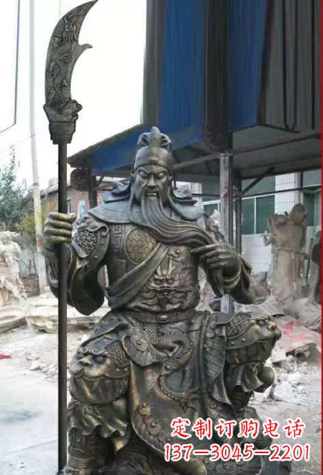 信阳古典风格关公铜雕塑