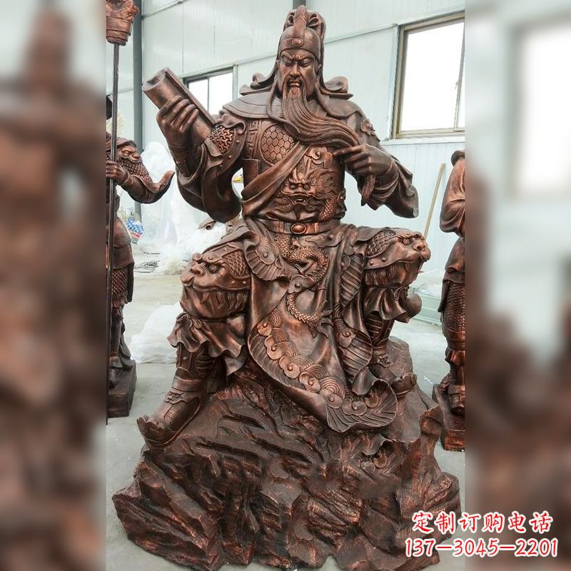 信阳文化历史写照:关羽夜读春秋雕塑