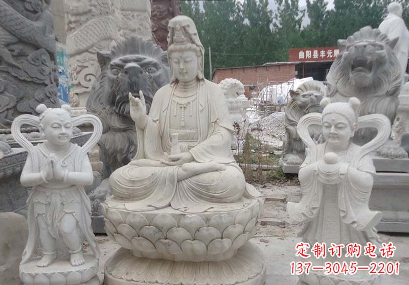 信阳观音菩萨善财童子和龙女雕塑