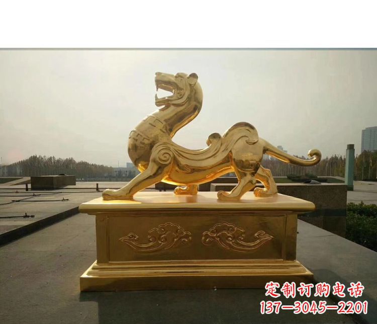 信阳精美雕刻,精致纯铜白虎神兽雕塑