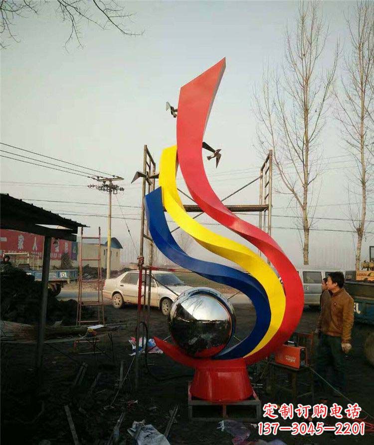 信阳不锈钢彩色凤凰雕塑