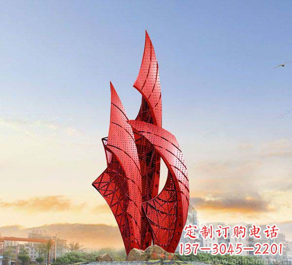 信阳不锈钢抽象船帆雕塑
