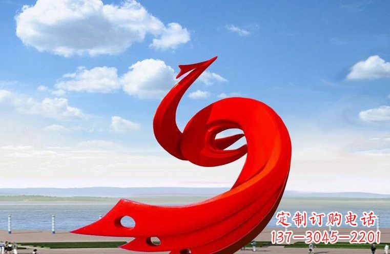 信阳领雕塑:不锈钢凤凰雕塑