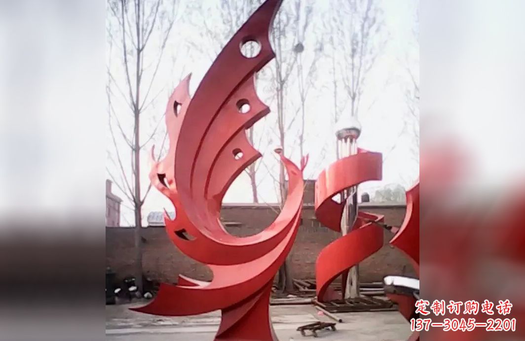 信阳广场不锈钢抽象凤凰雕塑