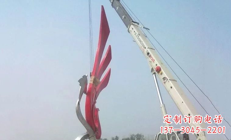 信阳独特而精致的不锈钢抽象凤凰雕塑