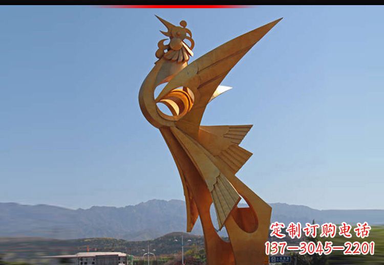 信阳中领雕塑凤凰抽象雕塑11英寸