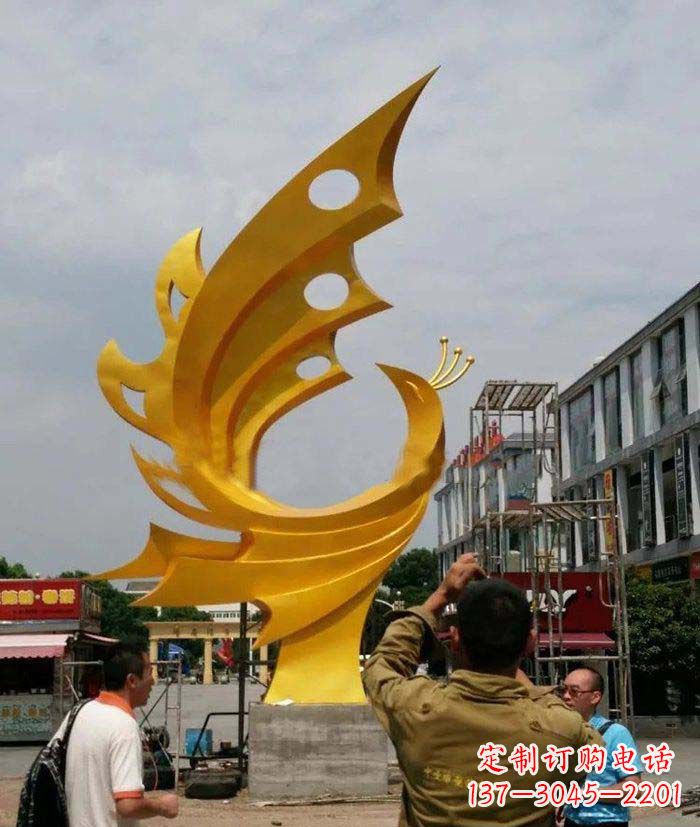 信阳精致大气的不锈钢抽象凤凰雕塑