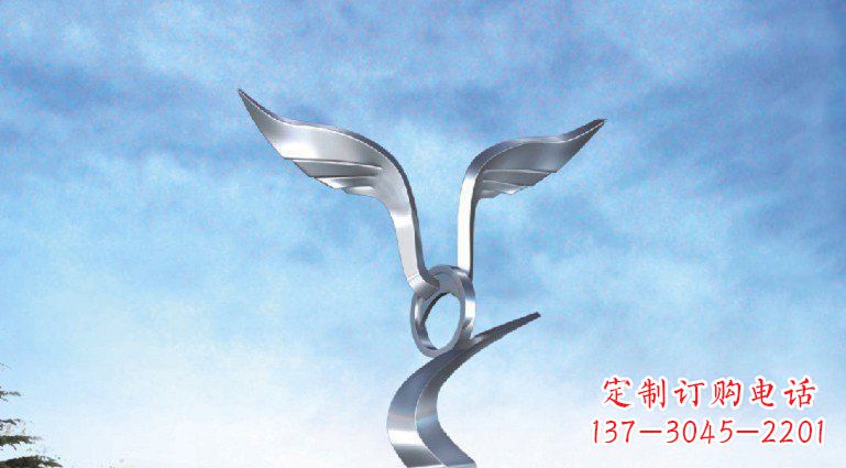 信阳广场不锈钢抽象海鸥雕塑