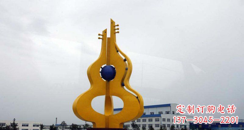 信阳中领雕塑:葫芦琵琶不锈钢雕塑