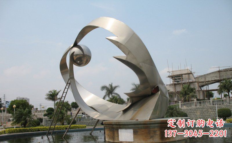 信阳室外不锈钢喷泉雕塑