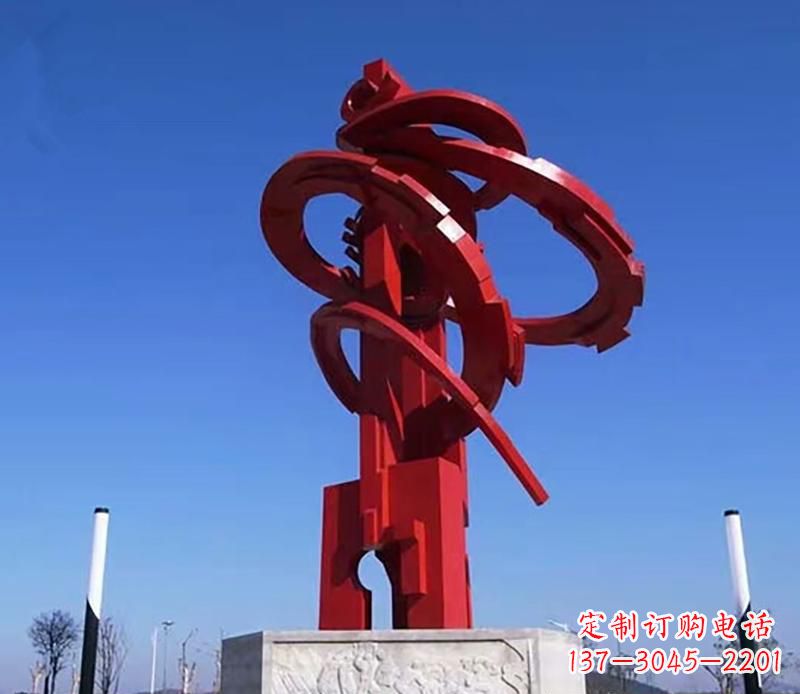 信阳飘带不锈钢抽象雕塑