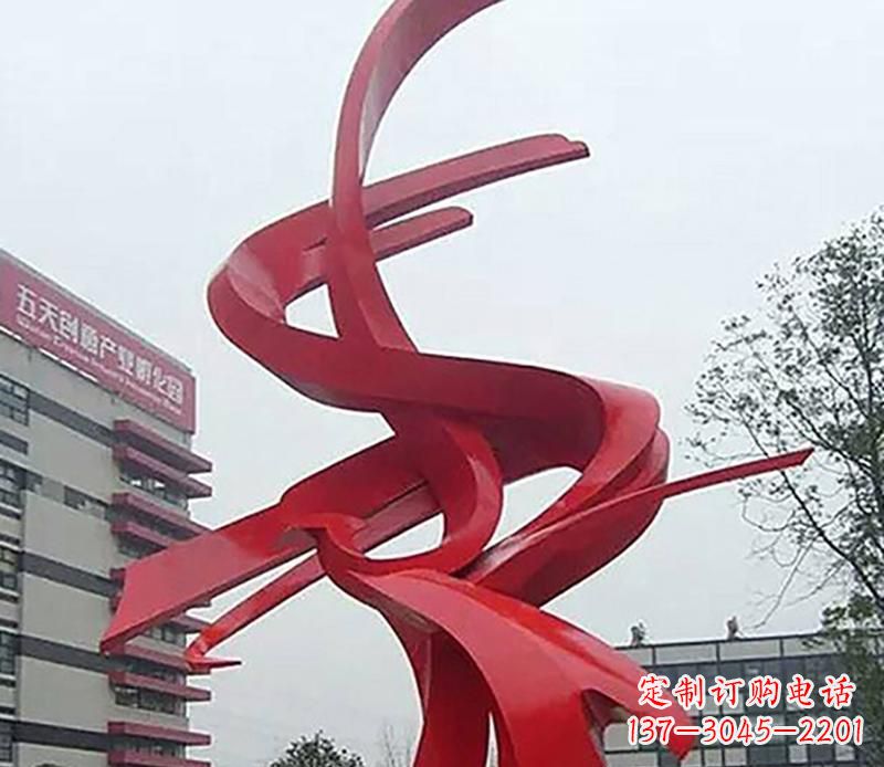 信阳不锈钢抽象飘带雕塑