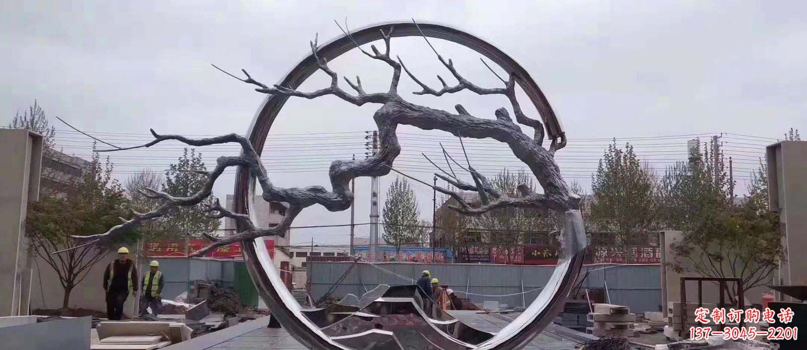 信阳精致不锈钢抽象树枝雕塑