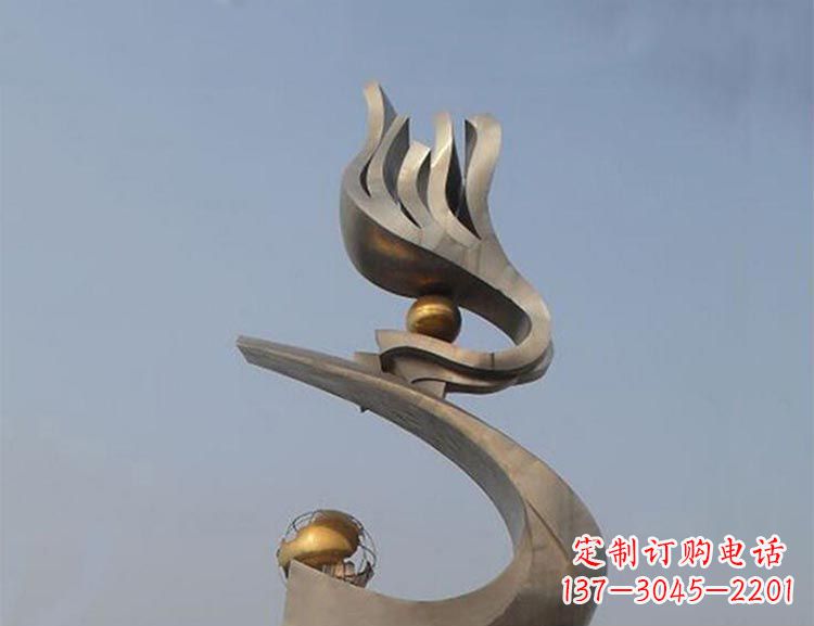 信阳雅致艺术:不锈钢凤凰雕塑