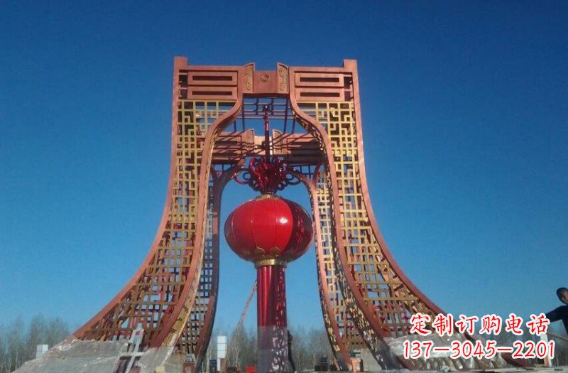 信阳中领雕塑推出不锈钢大型灯笼雕塑