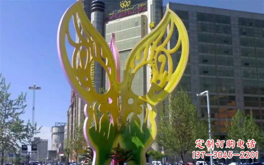 信阳广场不锈钢雕刻蝴蝶雕塑