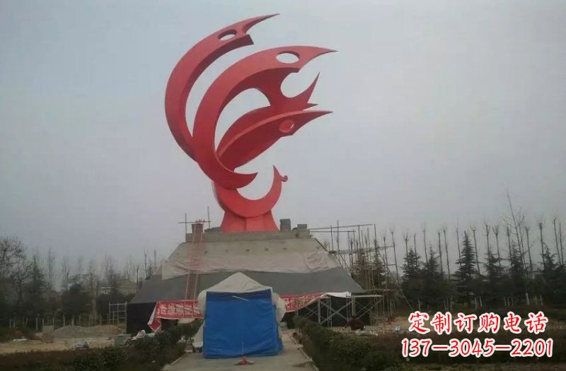 信阳优雅精致的不锈钢凤凰雕塑