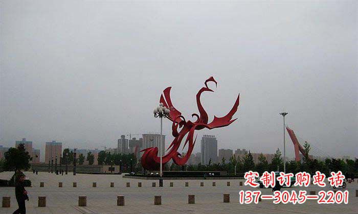 信阳广场不锈钢凤凰展翅雕塑