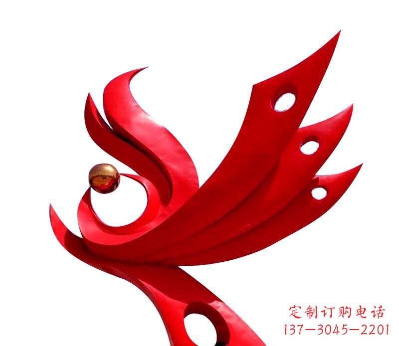 信阳广场不锈钢凤凰社区雕塑