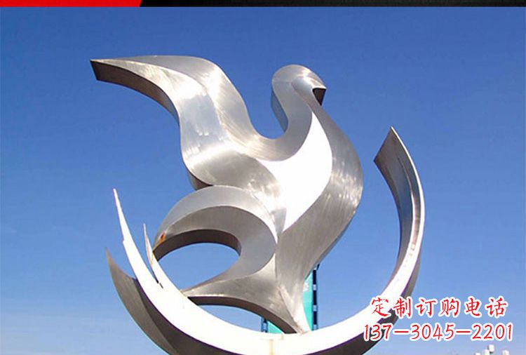 信阳雕刻工艺制作的精美不锈钢鸽子摆件