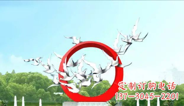信阳华丽优雅的不锈钢鸽子雕塑