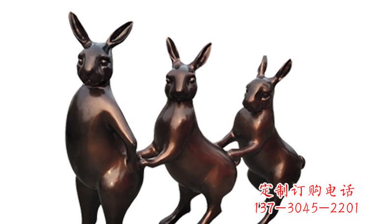 信阳天马行空的不锈钢光面兔子雕塑