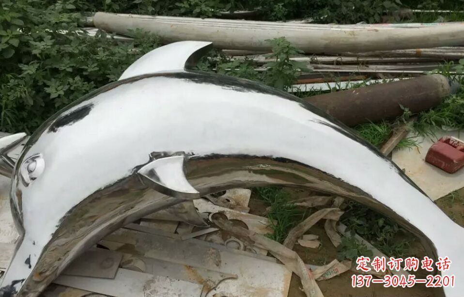 信阳展现动感的不锈钢海豚雕塑