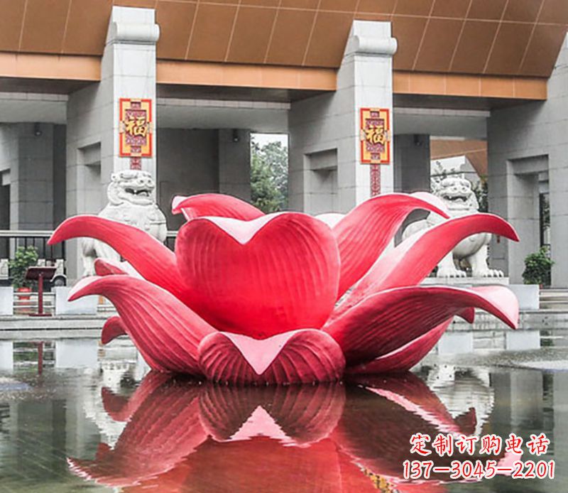 信阳广场不锈钢荷花景观雕塑