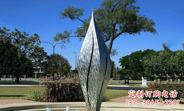 信阳锦绣花骨朵不锈钢喷泉雕塑