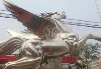 信阳流畅优美的不锈钢飞马雕塑