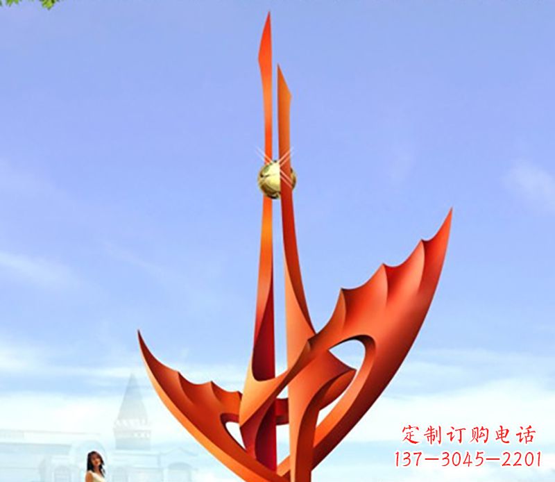 信阳不锈钢火炬抽象雕塑