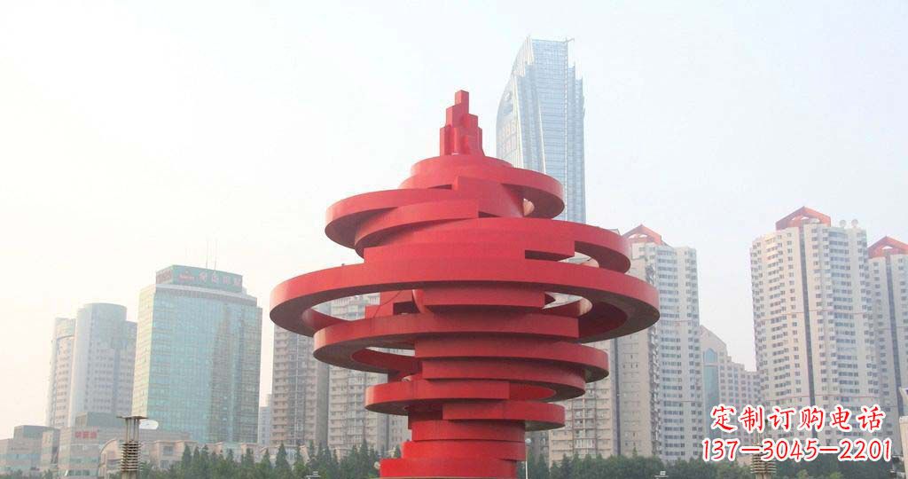 信阳广场不锈钢火炬雕塑