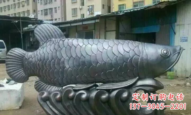 信阳精雕细琢的不锈钢金龙鱼雕塑
