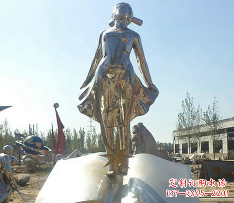 信阳艺术精灵,不锈钢美女雕塑